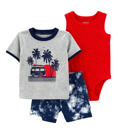 3-Piece Beach Van Shorts Set