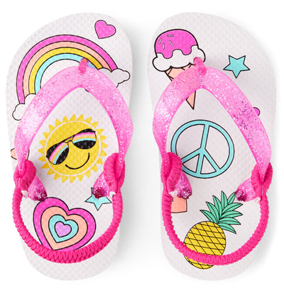 Glitter Doodle Flip Flops