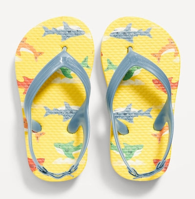 Printed Flip-Flop Sandals, Sharks