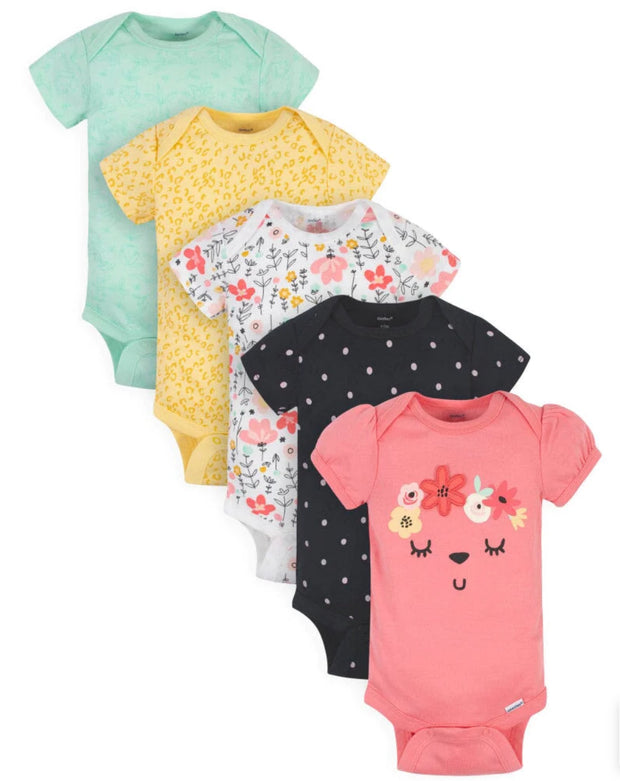 Baby Girls Garden Floral Onesies, 5pk