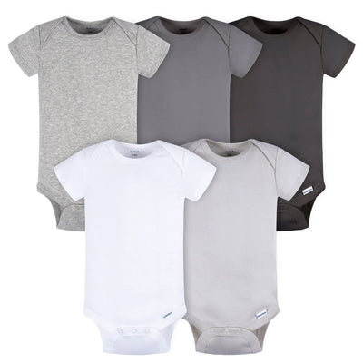 Gerber Neutral Greys Onesies, 5pk