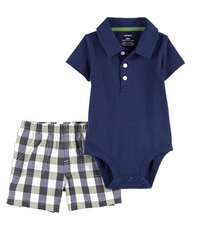 2-Piece Polo Bodysuit & Short Set