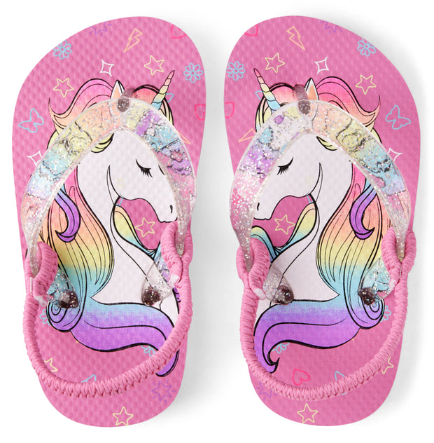 Glitter Unicorn Flip Flops