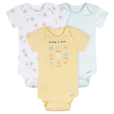Gerber Neutral Starry Smiles Onesies, 3pk