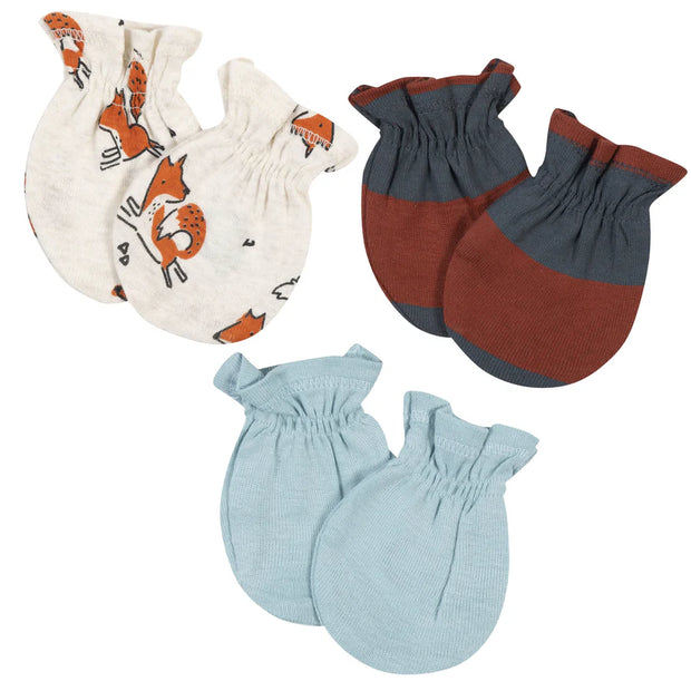 Gerber Boys Fox Mittens, 3pk