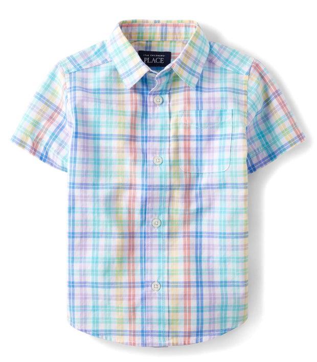 Rainbow Gingham Button Up Shirt