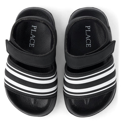 Black Striped Sandals