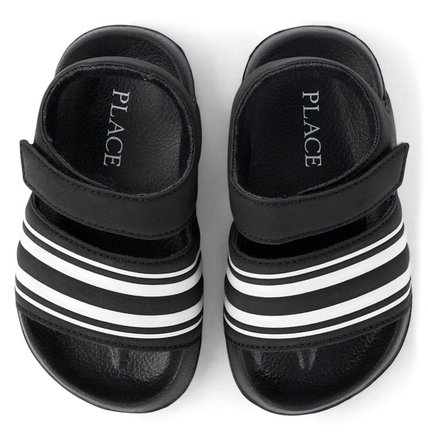 Black Striped Sandals