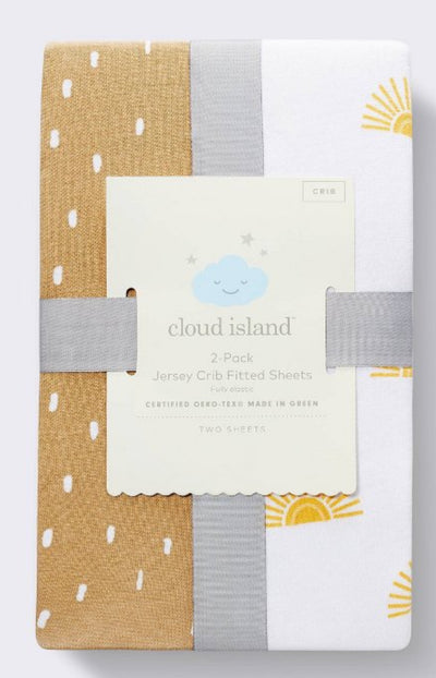 Fitted Jersey Crib Sheet, 2pk (Sun Dashes)