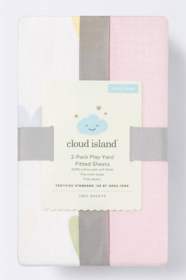 CI Pack N’ Play Sheet, Pink Hearts - 2pk