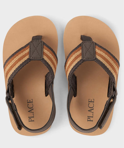 Boys Striped Flip Flops
