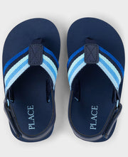 Boys Striped Flip Flops