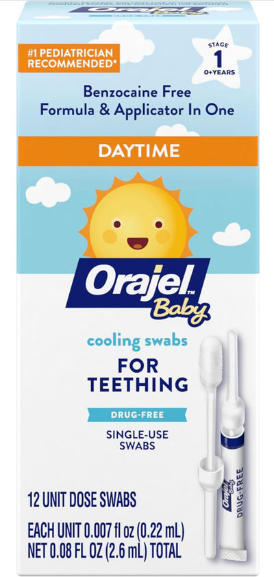 Orajel Baby Daytime Cooling Swabs for Teething (12ct)