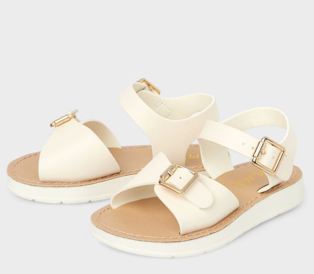 White Buckle Sandals