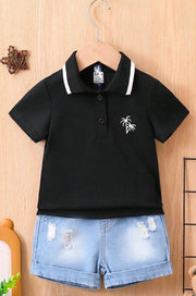 2pc Palm Polo & Short Set