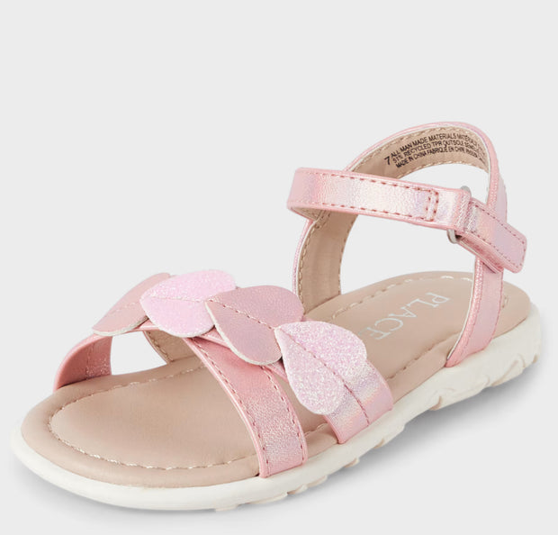 Pink Glitter Heart Sandals