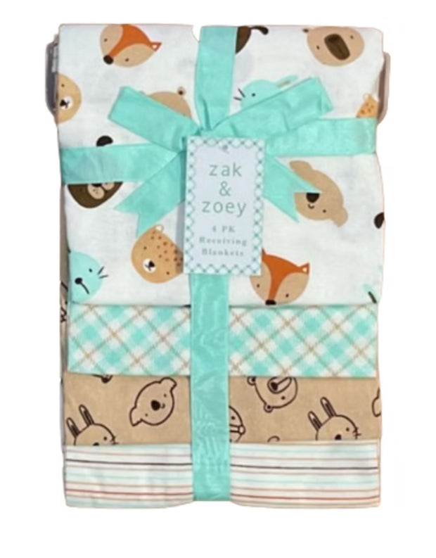Animal Print Receiving Blankets, 4pk