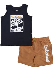 2Pc Logo Tank Top & Shorts Set