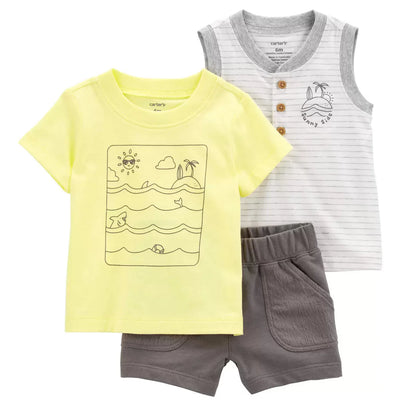 3pc Ocean Print Outfit Set