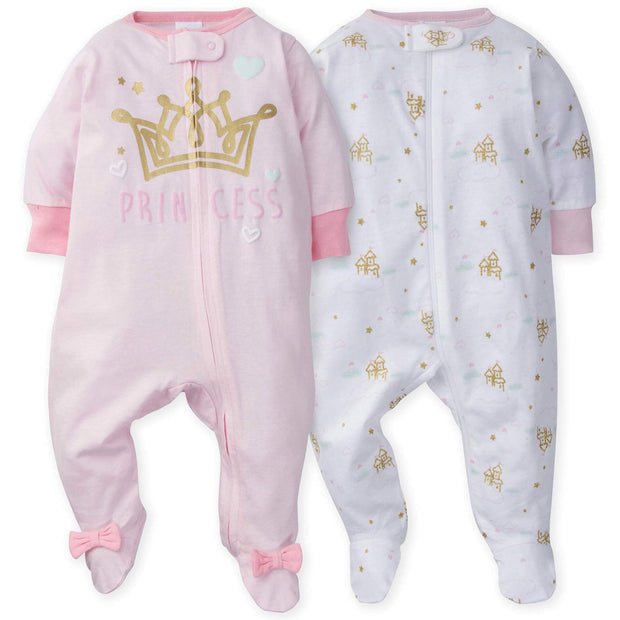 Baby Girl Sleep N’ Plays (2pk)
