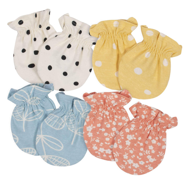Gerber Girl Flower Pot Mittens, 4pk