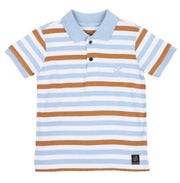 Multi Color Stripe Pique Polo Shirt