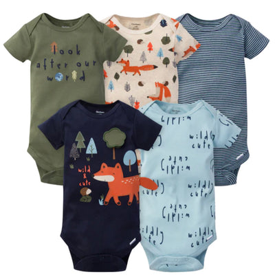 Gerber Boy's Fox Onesies, 5pk