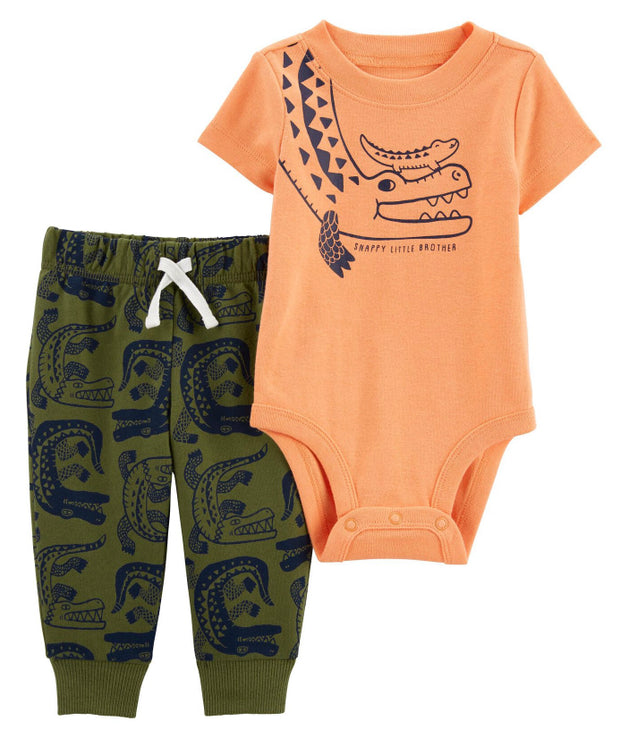 Baby 2-Piece Alligator Bodysuit Pant Set