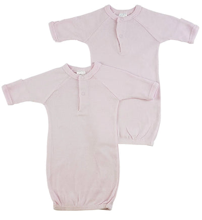 Preemie Rib Knit Gown Solid Color 2-Pack