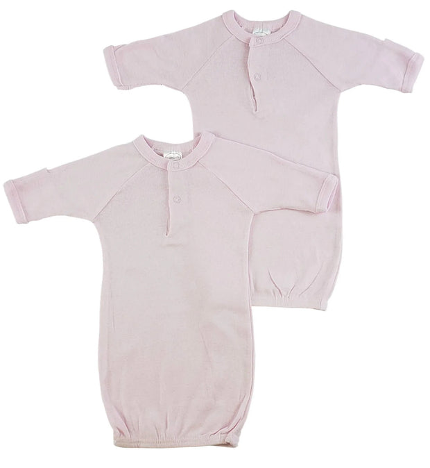 Preemie Rib Knit Gown Solid Color 2-Pack