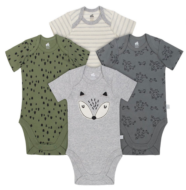 Gerber Organic Fox Onesies, 4pk