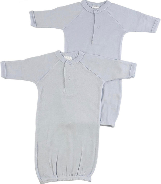 Preemie Rib Knit Gown Solid Color 2-Pack